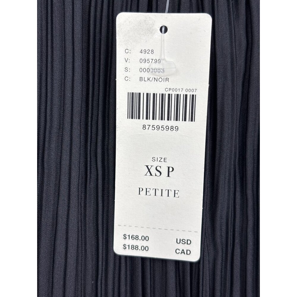 Anthropologie Halter Plissé Maxi Crinkle Dress Black XS Petite NEW - Picture 7 of 8